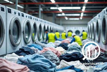 Cho thuê nhà xưởng sản xuất giặt ủi , làm sạch các sản phẩm từ dệt KCN Bến Lức Long An