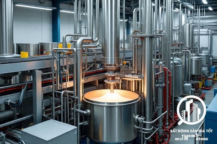 Xưởng có chủ trương sản xuất , phối trộn chiết rót hóa chất 1000m2 - 2000m2 KCN Long An cho thuê