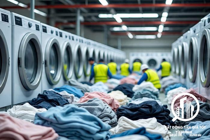 Cho thuê nhà xưởng sản xuất giặt ủi , làm sạch các sản phẩm từ dệt KCN Bến Lức Long An